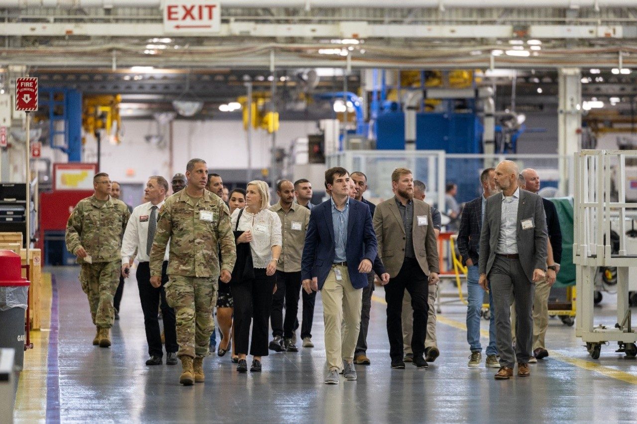 Attendees tour Sikorsky’s Stratford, CT headquarters. Photo courtesy, Sikorsky, a Lockheed Martin company.